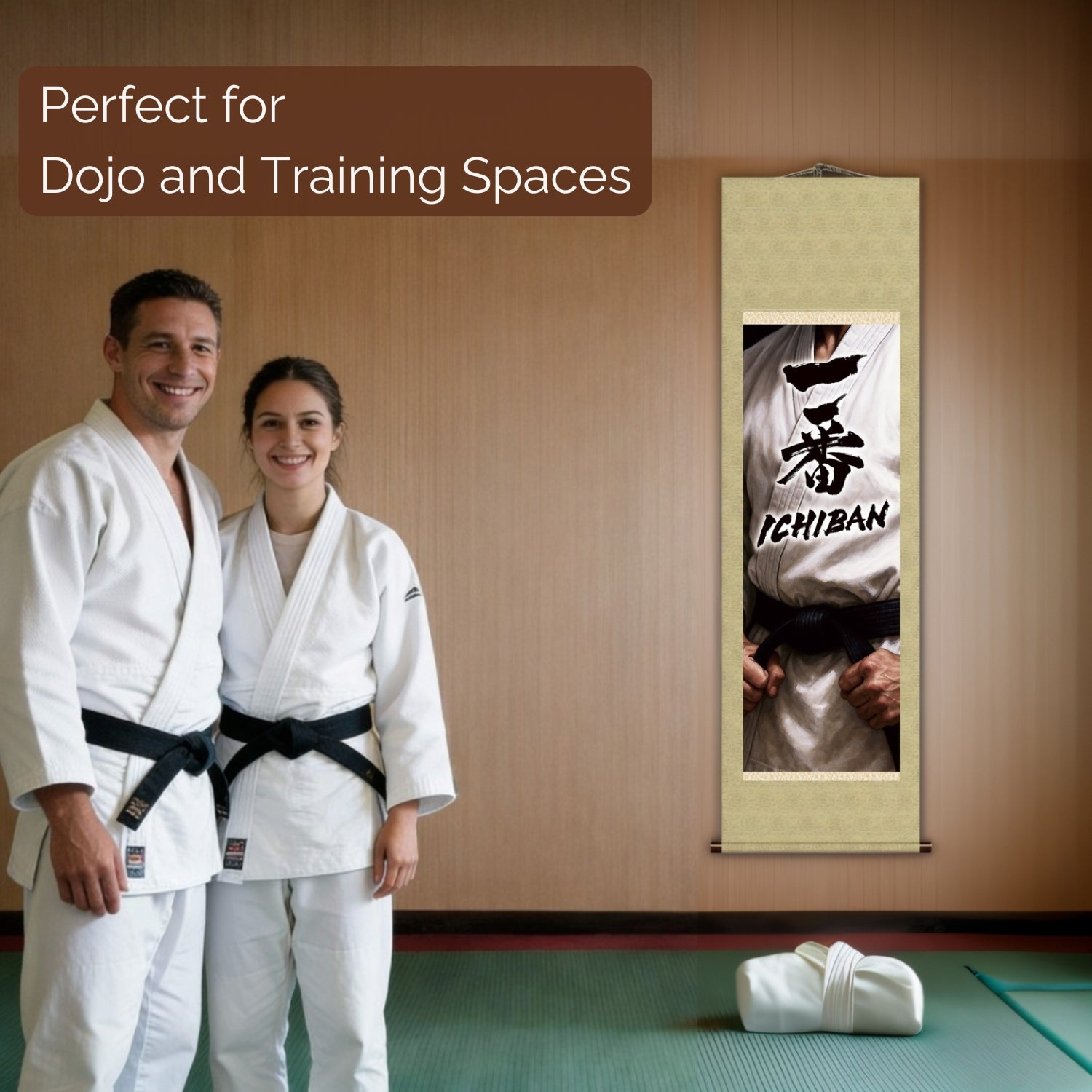 Arte Marcial Japonesa Ichiban Kakemono Banner de Parede – Espírito de Faixa Preta