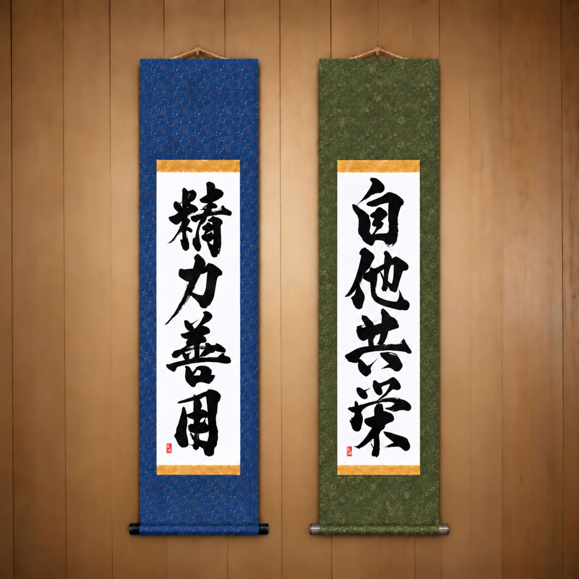 精力善用 (Seiryoku Zenyo) & 自他共栄 (Jita Kyoei), Judo Philosophy Set — Powerful Style
