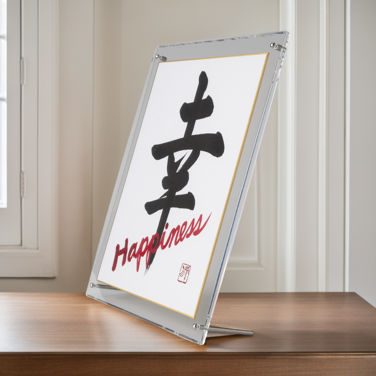 Shiawase "Happiness" in Japanese - Acrylic Clear Frame (Free Shipping)