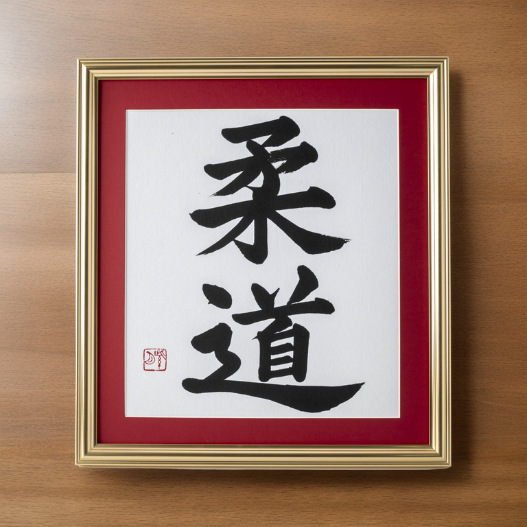 Spirit of "Judo" - Gold Frame with Red Mat (Free Shipping)