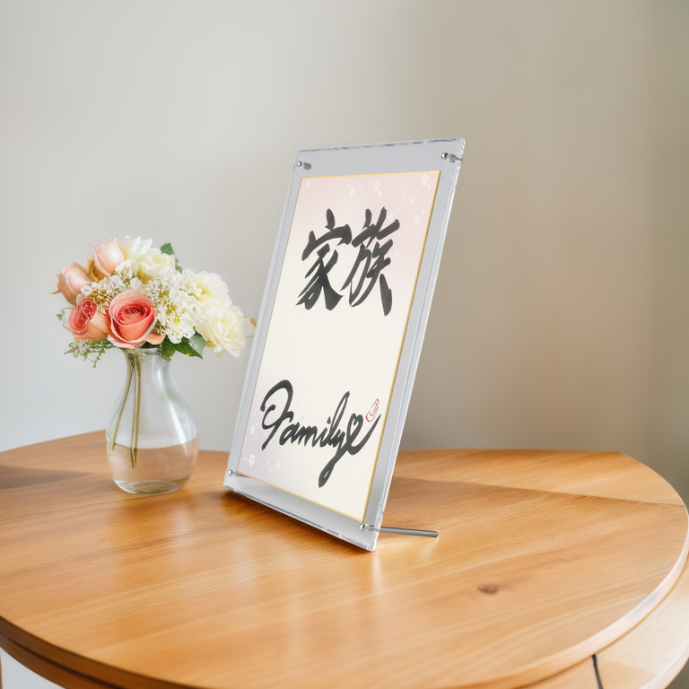 Kazoku "Family" in Japanese - Acrylic Clear Frame (Free Shipping)