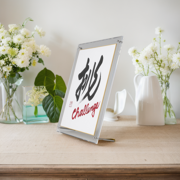 Idomu "Challenge" in Japanese - Acrylic Clear Frame (Free Shipping)