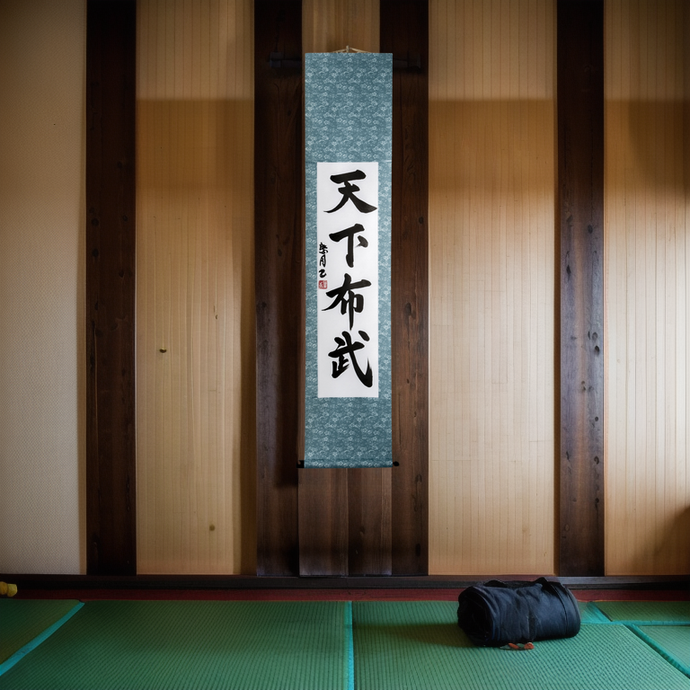 Tenka Fubu Hanging Scroll - Handcrafted Japanese Calligraphy Shodo Artwork (Free Shipping)