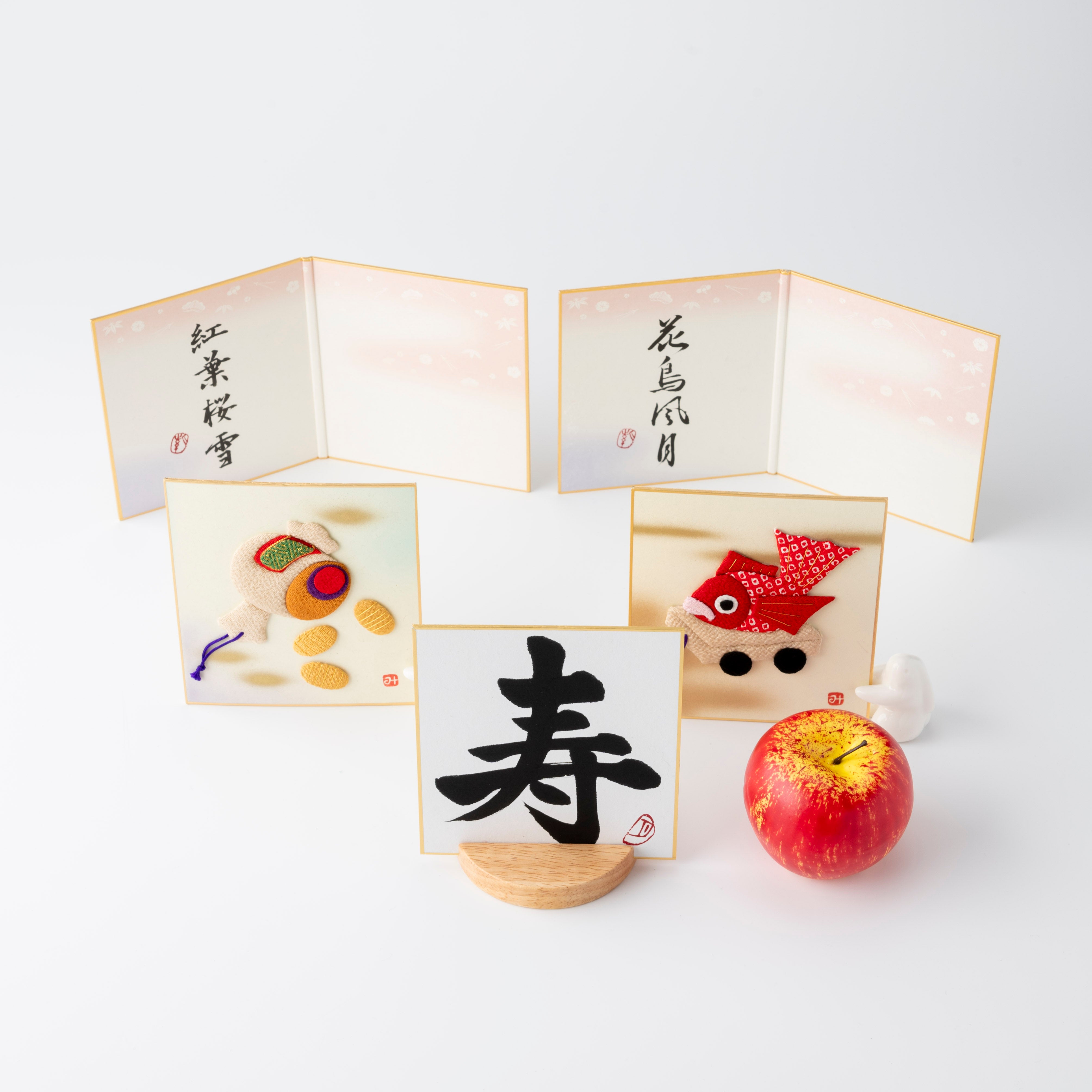 Bundled Product: Themed "Celebration" - Shodo and Raised Cloth Artwork, Design 3