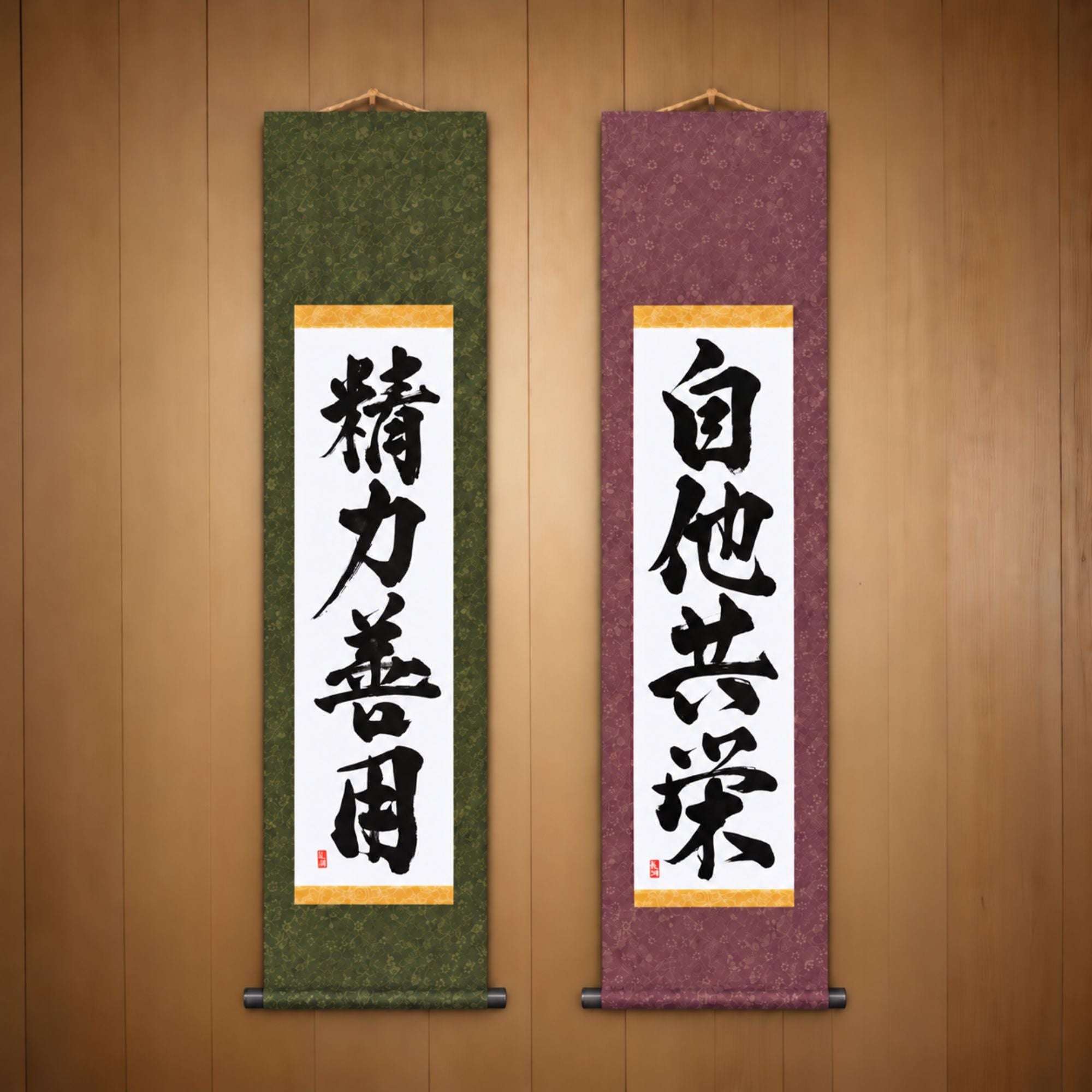精力善用 (Seiryoku Zenyo) & 自他共栄 (Jita Kyoei), Judo Philosophy Set — Powerful Style