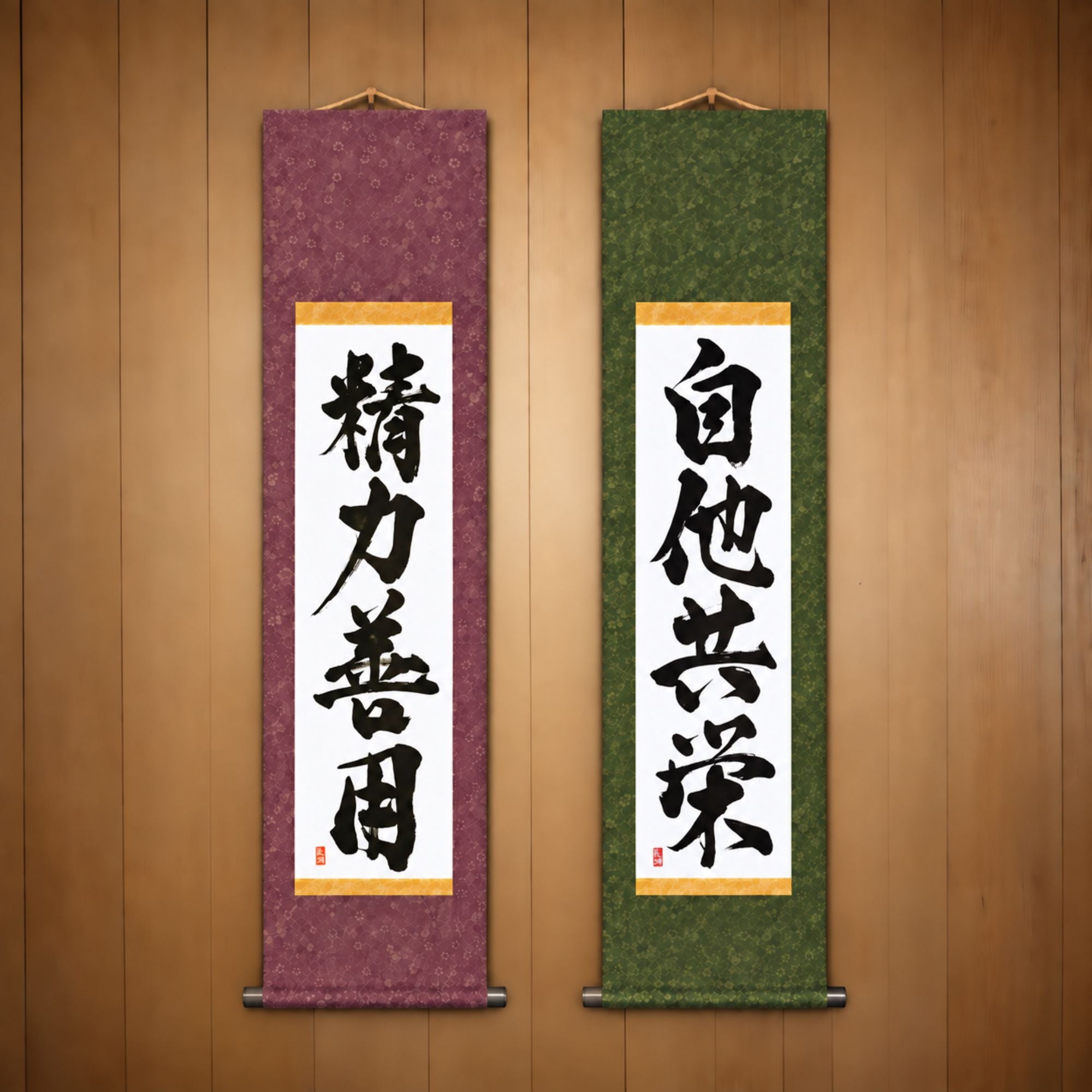 精力善用 (Seiryoku Zenyo) & 自他共栄 (Jita Kyoei), Judo Philosophy Set — Powerful Style