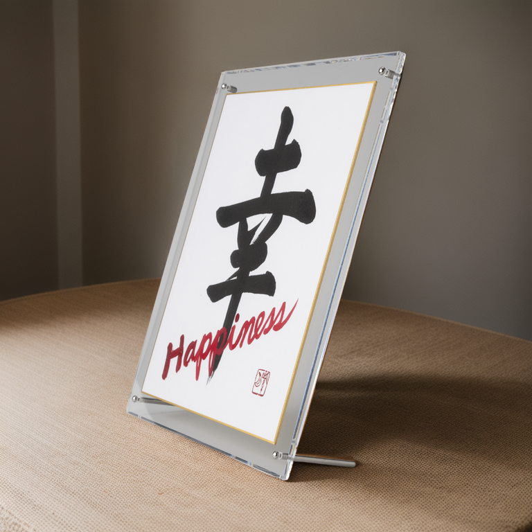 Shiawase "Happiness" in Japanese - Acrylic Clear Frame (Free Shipping)