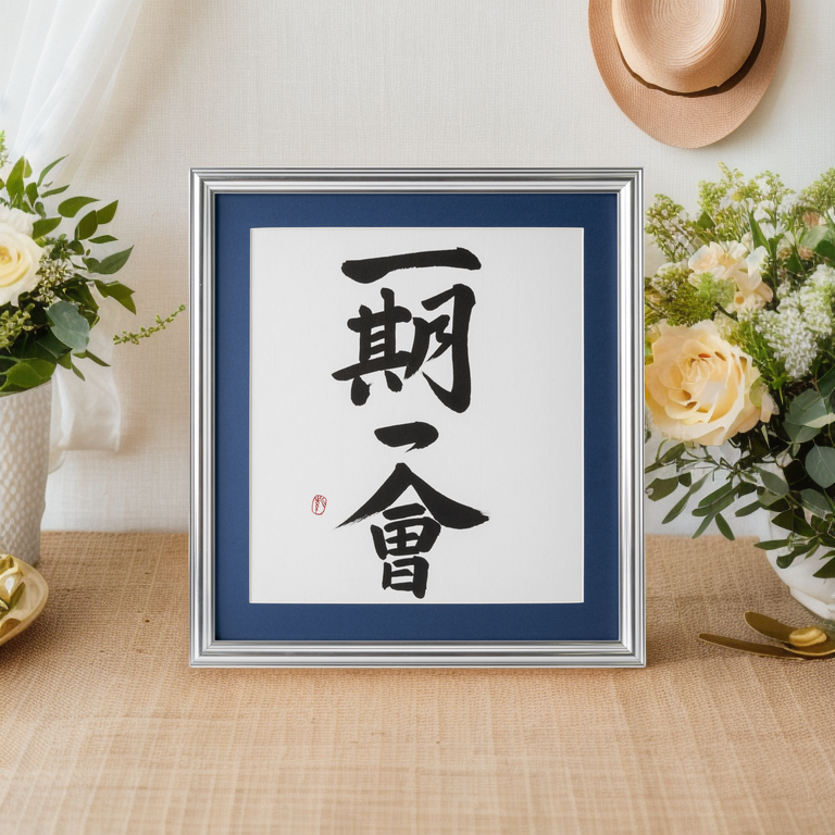 Once-in-a-lifetime meeting - Silver Frame with Blue Mat (Free Shipping)