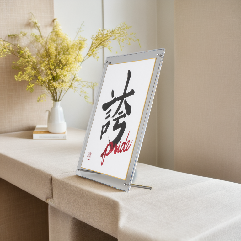 Hokori "Pride" in Japanese - Acrylic Clear Frame (Free Shipping)